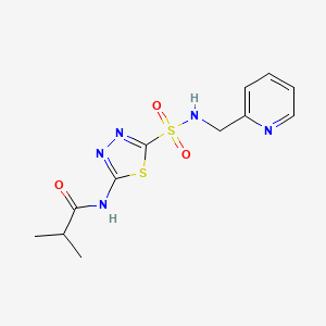 molecular formula C12H15N5O3S2 B5452063 2-methyl-N-(5-{[(2-pyridinylmethyl)amino]sulfonyl}-1,3,4-thiadiazol-2-yl)propanamide 