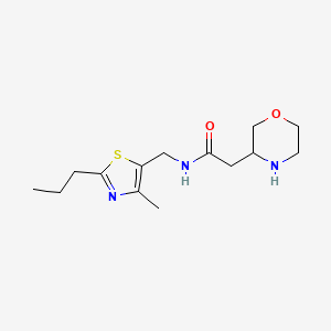 molecular formula C14H23N3O2S B5452068 N-[(4-methyl-2-propyl-1,3-thiazol-5-yl)methyl]-2-(3-morpholinyl)acetamide dihydrochloride 