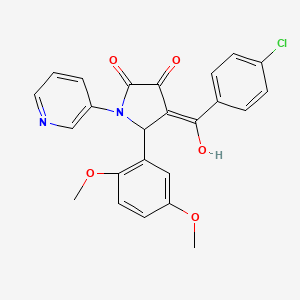 (4E)-4-[(4-chlorophenyl)-hydroxymethylidene]-5-(2,5-dimethoxyphenyl)-1-pyridin-3-ylpyrrolidine-2,3-dione