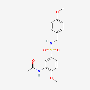 molecular formula C17H20N2O5S B5452078 N-(2-methoxy-5-{[(4-methoxybenzyl)amino]sulfonyl}phenyl)acetamide 