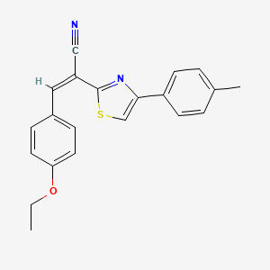 molecular formula C21H18N2OS B5452086 3-(4-ethoxyphenyl)-2-[4-(4-methylphenyl)-1,3-thiazol-2-yl]acrylonitrile 