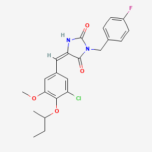 molecular formula C22H22ClFN2O4 B5452111 (5E)-5-[(4-butan-2-yloxy-3-chloro-5-methoxyphenyl)methylidene]-3-[(4-fluorophenyl)methyl]imidazolidine-2,4-dione 