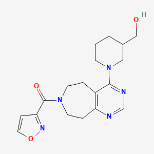 molecular formula C18H23N5O3 B5452141 {1-[7-(isoxazol-3-ylcarbonyl)-6,7,8,9-tetrahydro-5H-pyrimido[4,5-d]azepin-4-yl]piperidin-3-yl}methanol 