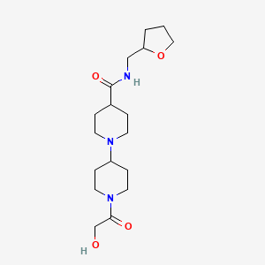 molecular formula C18H31N3O4 B5452150 1'-glycoloyl-N-(tetrahydrofuran-2-ylmethyl)-1,4'-bipiperidine-4-carboxamide 