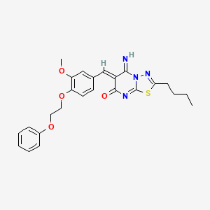 molecular formula C25H26N4O4S B5452231 (6Z)-2-butyl-5-imino-6-[[3-methoxy-4-(2-phenoxyethoxy)phenyl]methylidene]-[1,3,4]thiadiazolo[3,2-a]pyrimidin-7-one 