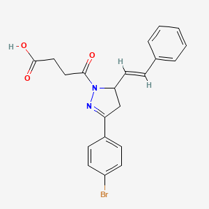 4-[5-(4-bromophenyl)-3-[(E)-2-phenylethenyl]-3,4-dihydropyrazol-2-yl]-4-oxobutanoic acid