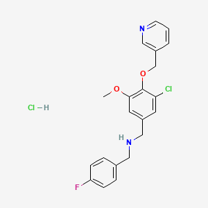 molecular formula C21H21Cl2FN2O2 B5452275 [3-chloro-5-methoxy-4-(3-pyridinylmethoxy)benzyl](4-fluorobenzyl)amine hydrochloride 