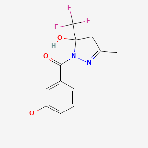 1-(3-methoxybenzoyl)-3-methyl-5-(trifluoromethyl)-4,5-dihydro-1H-pyrazol-5-ol