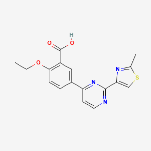 molecular formula C17H15N3O3S B5452314 2-ethoxy-5-[2-(2-methyl-1,3-thiazol-4-yl)pyrimidin-4-yl]benzoic acid 