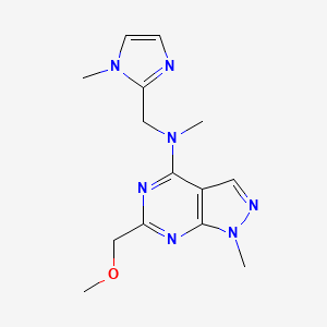 6-(methoxymethyl)-N,1-dimethyl-N-[(1-methyl-1H-imidazol-2-yl)methyl]-1H-pyrazolo[3,4-d]pyrimidin-4-amine