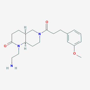 molecular formula C20H29N3O3 B5452324 rel-(4aS,8aR)-1-(2-aminoethyl)-6-[3-(3-methoxyphenyl)propanoyl]octahydro-1,6-naphthyridin-2(1H)-one hydrochloride 