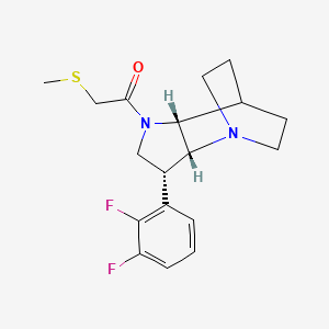 1-[(2R,3R,6R)-3-(2,3-difluorophenyl)-1,5-diazatricyclo[5.2.2.02,6]undecan-5-yl]-2-methylsulfanylethanone