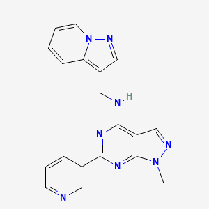 1-methyl-N-(pyrazolo[1,5-a]pyridin-3-ylmethyl)-6-(3-pyridinyl)-1H-pyrazolo[3,4-d]pyrimidin-4-amine