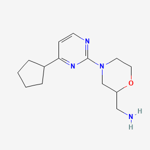 {[4-(4-cyclopentyl-2-pyrimidinyl)-2-morpholinyl]methyl}amine dihydrochloride