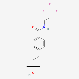 molecular formula C15H20F3NO2 B5452398 4-(3-hydroxy-3-methylbutyl)-N-(3,3,3-trifluoropropyl)benzamide 