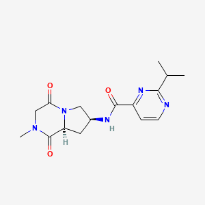 molecular formula C16H21N5O3 B5452419 2-isopropyl-N-[(7S,8aS)-2-methyl-1,4-dioxooctahydropyrrolo[1,2-a]pyrazin-7-yl]pyrimidine-4-carboxamide 