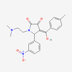 molecular formula C22H23N3O5 B5452427 1-[2-(dimethylamino)ethyl]-3-hydroxy-4-(4-methylbenzoyl)-5-(3-nitrophenyl)-1,5-dihydro-2H-pyrrol-2-one 