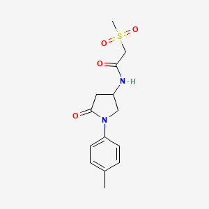 molecular formula C14H18N2O4S B5452470 N-[1-(4-methylphenyl)-5-oxopyrrolidin-3-yl]-2-(methylsulfonyl)acetamide 