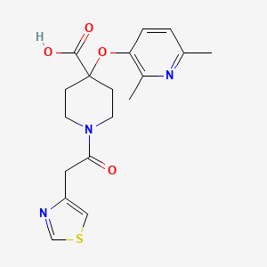 molecular formula C18H21N3O4S B5452493 4-[(2,6-dimethylpyridin-3-yl)oxy]-1-(1,3-thiazol-4-ylacetyl)piperidine-4-carboxylic acid 