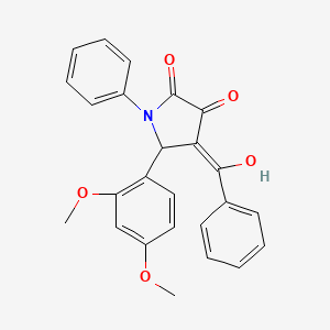 (4Z)-5-(2,4-dimethoxyphenyl)-4-[hydroxy(phenyl)methylidene]-1-phenylpyrrolidine-2,3-dione