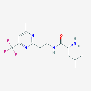 molecular formula C14H21F3N4O B5452557 (2R)-2-amino-4-methyl-N-{2-[4-methyl-6-(trifluoromethyl)pyrimidin-2-yl]ethyl}pentanamide 