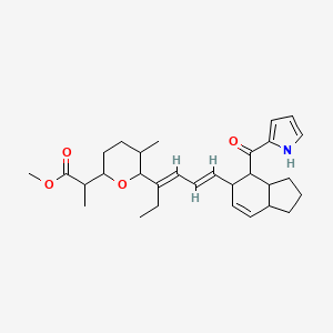 molecular formula C30H41NO4 B5452592 methyl 2-[5-methyl-6-[(3E,5E)-6-[4-(1H-pyrrole-2-carbonyl)-2,3,3a,4,5,7a-hexahydro-1H-inden-5-yl]hexa-3,5-dien-3-yl]oxan-2-yl]propanoate 