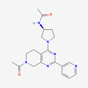 molecular formula C20H24N6O2 B5452604 N-[(3S)-1-(7-acetyl-2-pyridin-3-yl-5,6,7,8-tetrahydropyrido[3,4-d]pyrimidin-4-yl)pyrrolidin-3-yl]acetamide 