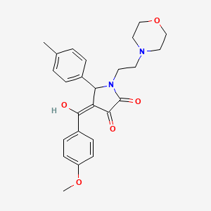 molecular formula C25H28N2O5 B5452625 3-hydroxy-4-(4-methoxybenzoyl)-5-(4-methylphenyl)-1-[2-(morpholin-4-yl)ethyl]-2,5-dihydro-1H-pyrrol-2-one 