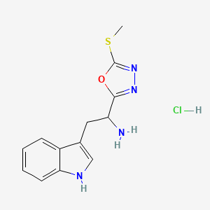 molecular formula C13H15ClN4OS B5452656 2-(1H-indol-3-yl)-1-(5-methylsulfanyl-1,3,4-oxadiazol-2-yl)ethanamine;hydrochloride 