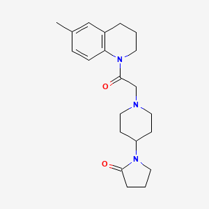 molecular formula C21H29N3O2 B5452667 1-{1-[2-(6-methyl-3,4-dihydroquinolin-1(2H)-yl)-2-oxoethyl]piperidin-4-yl}pyrrolidin-2-one 