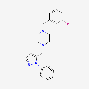 1-(3-fluorobenzyl)-4-[(1-phenyl-1H-pyrazol-5-yl)methyl]piperazine