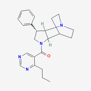 molecular formula C23H28N4O B5452710 (2R*,3S*,6R*)-3-phenyl-5-[(4-propyl-5-pyrimidinyl)carbonyl]-1,5-diazatricyclo[5.2.2.0~2,6~]undecane 