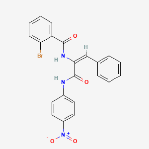 molecular formula C22H16BrN3O4 B5452727 2-bromo-N-[(E)-3-(4-nitroanilino)-3-oxo-1-phenylprop-1-en-2-yl]benzamide 