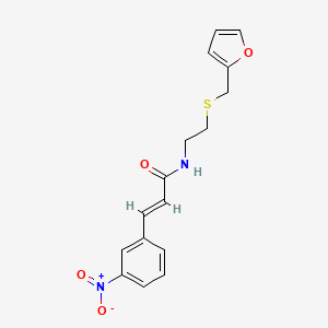 molecular formula C16H16N2O4S B5452772 N-{2-[(2-furylmethyl)thio]ethyl}-3-(3-nitrophenyl)acrylamide 