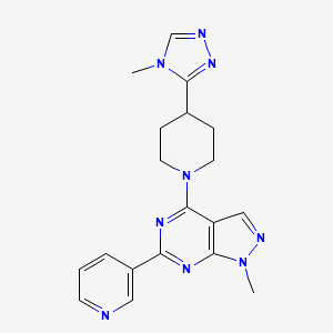 molecular formula C19H21N9 B5452793 1-methyl-4-[4-(4-methyl-4H-1,2,4-triazol-3-yl)-1-piperidinyl]-6-(3-pyridinyl)-1H-pyrazolo[3,4-d]pyrimidine 