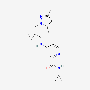 N-cyclopropyl-4-[({1-[(3,5-dimethyl-1H-pyrazol-1-yl)methyl]cyclopropyl}methyl)amino]-2-pyridinecarboxamide