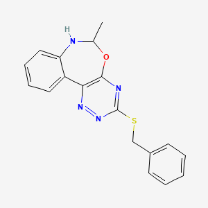 molecular formula C18H16N4OS B5452806 3-Benzylsulfanyl-6-methyl-6,7-dihydro-[1,2,4]triazino[5,6-d][3,1]benzoxazepine 