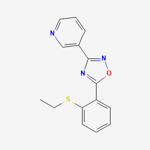 molecular formula C15H13N3OS B5452817 3-{5-[2-(ethylthio)phenyl]-1,2,4-oxadiazol-3-yl}pyridine 