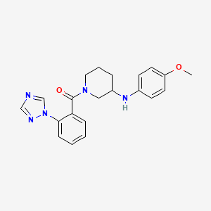 molecular formula C21H23N5O2 B5452885 N-(4-methoxyphenyl)-1-[2-(1H-1,2,4-triazol-1-yl)benzoyl]-3-piperidinamine 