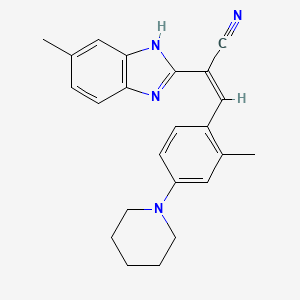 (Z)-2-(6-methyl-1H-benzimidazol-2-yl)-3-(2-methyl-4-piperidin-1-ylphenyl)prop-2-enenitrile