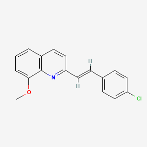 molecular formula C18H14ClNO B5452913 2-[(E)-2-(4-chlorophenyl)ethenyl]-8-methoxyquinoline 