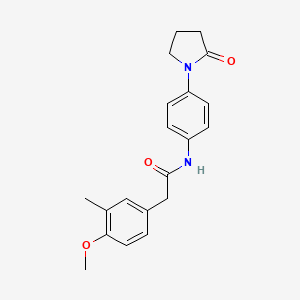 molecular formula C20H22N2O3 B5452924 2-(4-methoxy-3-methylphenyl)-N-[4-(2-oxo-1-pyrrolidinyl)phenyl]acetamide 