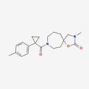 molecular formula C20H26N2O3 B5452932 3-methyl-8-{[1-(4-methylphenyl)cyclopropyl]carbonyl}-1-oxa-3,8-diazaspiro[4.6]undecan-2-one 