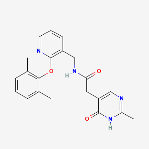 molecular formula C21H22N4O3 B5452994 N-{[2-(2,6-dimethylphenoxy)pyridin-3-yl]methyl}-2-(2-methyl-6-oxo-1,6-dihydropyrimidin-5-yl)acetamide 