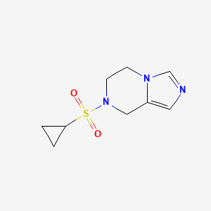 molecular formula C9H13N3O2S B5453033 7-(cyclopropylsulfonyl)-5,6,7,8-tetrahydroimidazo[1,5-a]pyrazine 