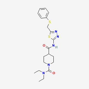 molecular formula C20H27N5O2S2 B5453053 N,N-DIETHYL-N-{5-[(PHENYLSULFANYL)METHYL]-1,3,4-THIADIAZOL-2-YL}TETRAHYDRO-1,4(2H)-PYRIDINEDICARBOXAMIDE 