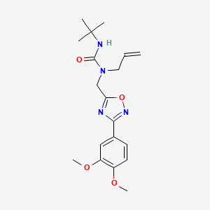 3-Tert-butyl-1-[[3-(3,4-dimethoxyphenyl)-1,2,4-oxadiazol-5-yl]methyl]-1-prop-2-enylurea