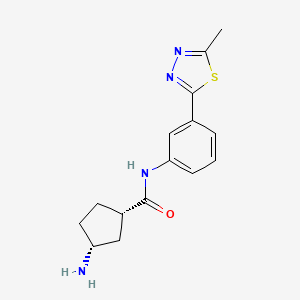 molecular formula C15H18N4OS B5453096 (1S,3R)-3-amino-N-[3-(5-methyl-1,3,4-thiadiazol-2-yl)phenyl]cyclopentane-1-carboxamide 