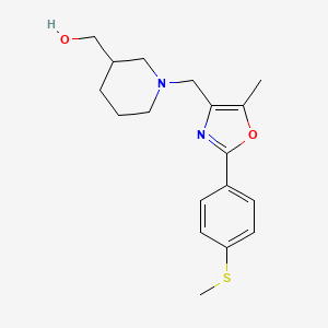 molecular formula C18H24N2O2S B5453098 [1-({5-methyl-2-[4-(methylthio)phenyl]-1,3-oxazol-4-yl}methyl)piperidin-3-yl]methanol 