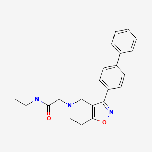 molecular formula C24H27N3O2 B5453120 2-(3-biphenyl-4-yl-6,7-dihydroisoxazolo[4,5-c]pyridin-5(4H)-yl)-N-isopropyl-N-methylacetamide 